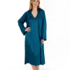 Slenderella Dressing Gowns | Gaspe By Satin Kimono Wrap - Teal