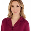 Slenderella Pyjamas | Gaspe By Tailored Satin Pyjamas - Raspberry