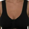 * Bras | Gemm Cotton Front Fastening Wireless Bra - Black