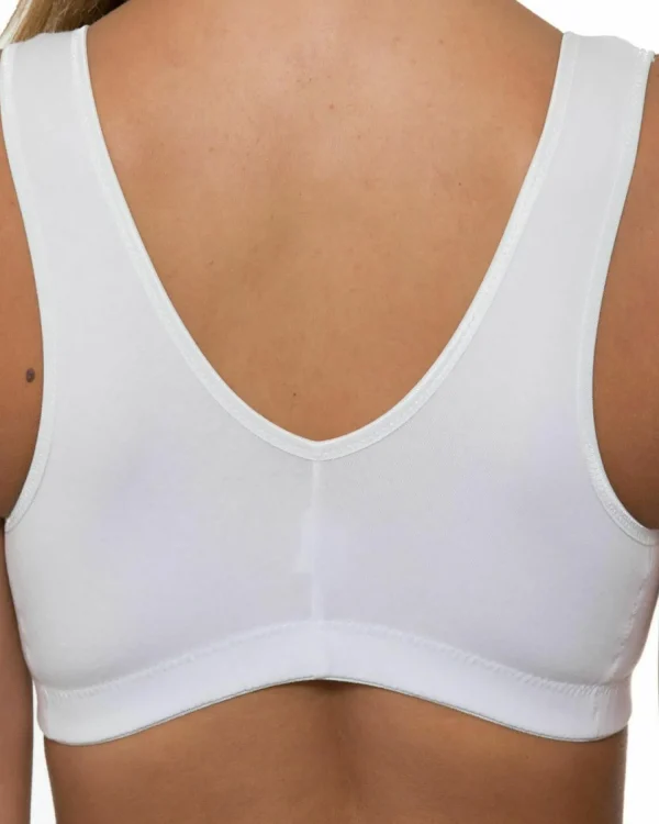 * Bras | Gemm Cotton Front Fastening Wireless Bra - White