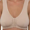 * Bras | Gemm Cotton Front Fastening Wireless Bra - Nude