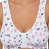 Gemm Bras | Cotton Front Fastening Wireless Bra - White Floral