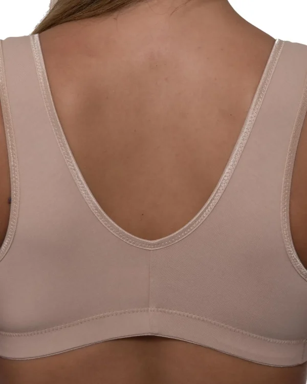 * Bras | Gemm Cotton Front Fastening Wireless Bra - Nude