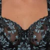 Gemm Bras | Floral Embroidered Lace Bra - Black/Teal