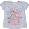 Kids Minikidz Girls Grey Popcorn Short Sleeve T-Shirt