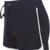 Kids Red Melon Girls Jersey Cotton Shorts - Navy