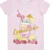 Kids Red Melon Girls Pink Lemonade Short Sleeve T-Shirt