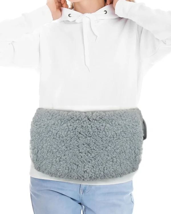 * Grey Sherpa Wrap Waist Hot Water Bottle