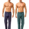 Men Haigman 2 Pack Pyjama Bottoms - Navy/Teal
