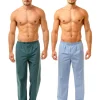 Men Haigman 2 Pack Pyjama Bottoms - Pale Blue/Teal