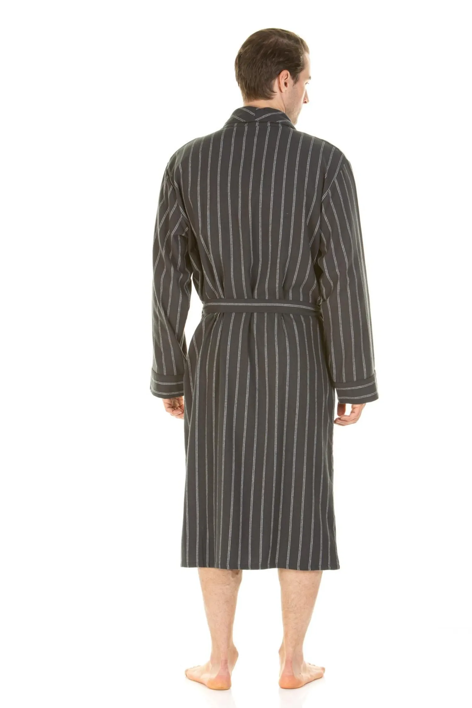 haigman_brushed__cotton_d_0-2.webp Men Haigman Brushed 100% Cotton Dressing Gown - Charcoal Stripe
