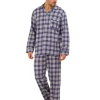 Men Haigman Brushed 100% Cotton Pyjamas - Blue/Red Check
