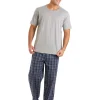 Men Haigman Cotton Rich Short Sleeve Pyjamas - Grey/Blue