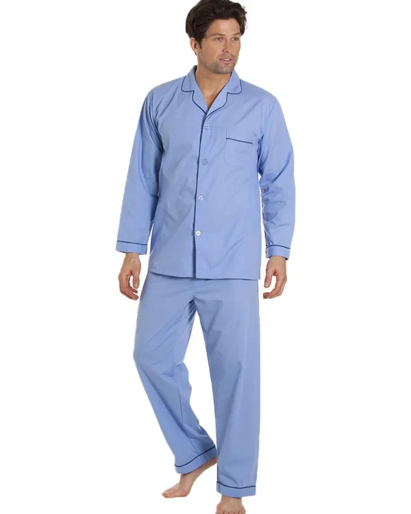 Men Haigman Poly Cotton Pyjamas - Blue
