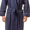 Men Haigman Poly/Cotton Dressing Gown - Navy