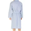 Men Haigman Poplin 100% Cotton Dressing Gown - Light Blue Stripe