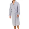 Men Haigman Poplin 100% Cotton Dressing Gown - Blue/Grey Stripe