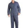 Men Haigman Poplin 100% Cotton Pyjamas - Blue/Navy Check