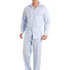 Men Haigman Poplin 100% Cotton Pyjamas - Pale Blue Check