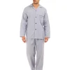 Men Haigman Poplin 100% Cotton Pyjamas - Blue/Grey Stripe
