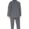 Men Haigman Poplin 100% Cotton Pyjamas - Navy Check