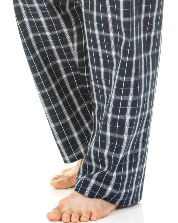 Men Haigman Poplin 100% Cotton Pyjamas - Navy Check