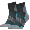 Men HEAD 2 Pack Hiking Quarter Socks - Grey/Blue