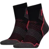 Men HEAD 2 Pack Hiking Quarter Socks - Black/Red