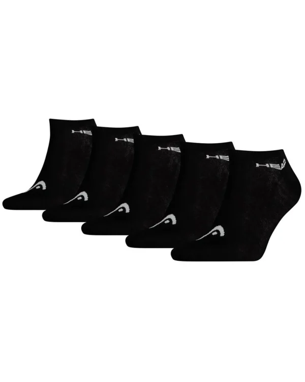 Men HEAD 5 Pack Sneaker Socks - Black