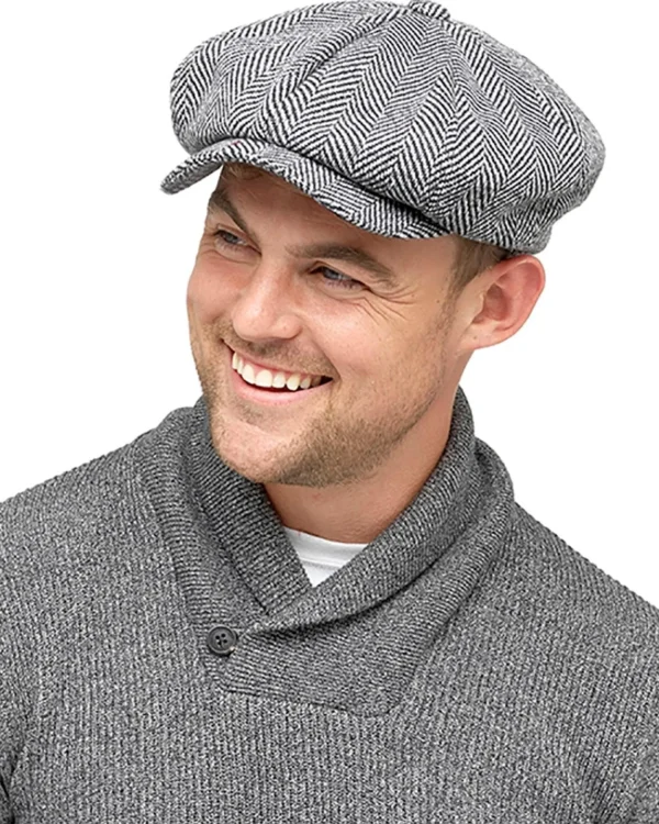 Men HeatGuard Herringbone Baker Boy Flat Cap