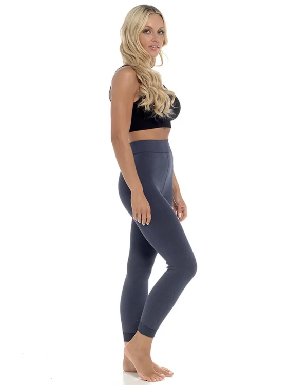 HeatGuard Tights | Womens Thermal Velvet Plush Leggings - Denim Marl