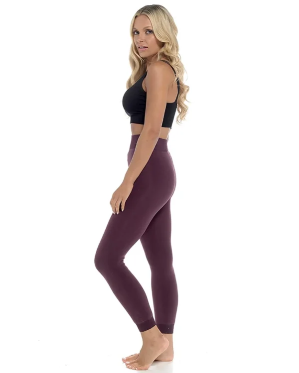 HeatGuard Tights | Womens Thermal Velvet Plush Leggings - Plum