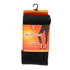 HeatGuard Thermals | Womens Thermal Velvet Plush Leggings - Black Animal Print
