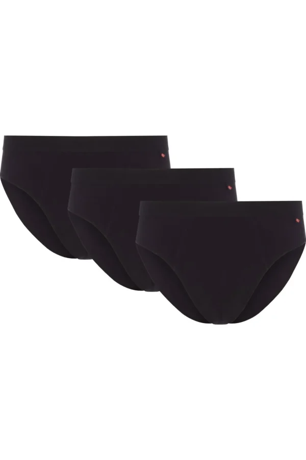 Men HJ Hall 3 Pack Mens Cotton Stretch Slip Briefs - Black