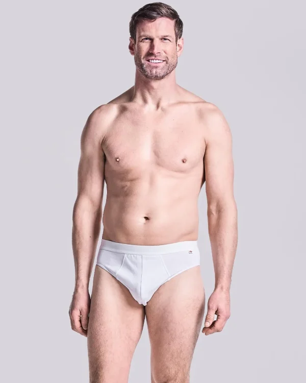 Men HJ Hall 3 Pack Mens Cotton Stretch Slip Briefs - White