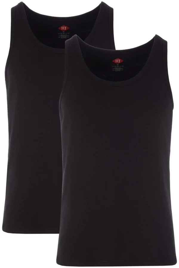 Men HJ Hall Mens 2 Pack Thermal Vests - Black