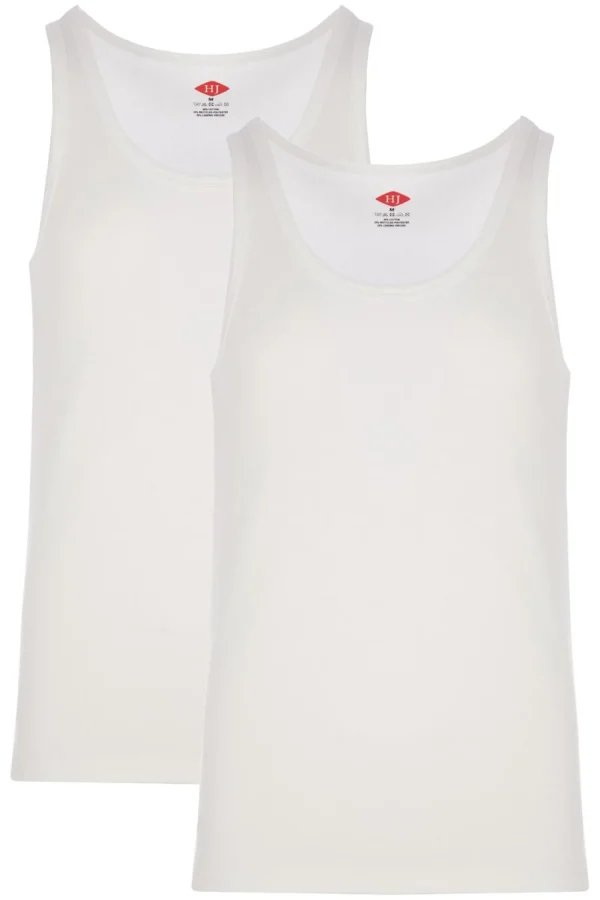 Men HJ Hall Mens 2 Pack Thermal Vests - White