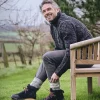 Men HJ Hall Mens Cotton Rich Boot Socks - Grey