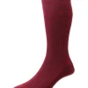 Men HJ Hall Mens Cotton Softop Socks - Maroon