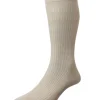 Men HJ Hall Mens Cotton Softop Socks - Oatmeal