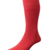 Men HJ Hall Mens Cotton Softop Socks - Red