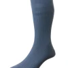 Men HJ Hall Mens Cotton Softop Socks - Slate Blue