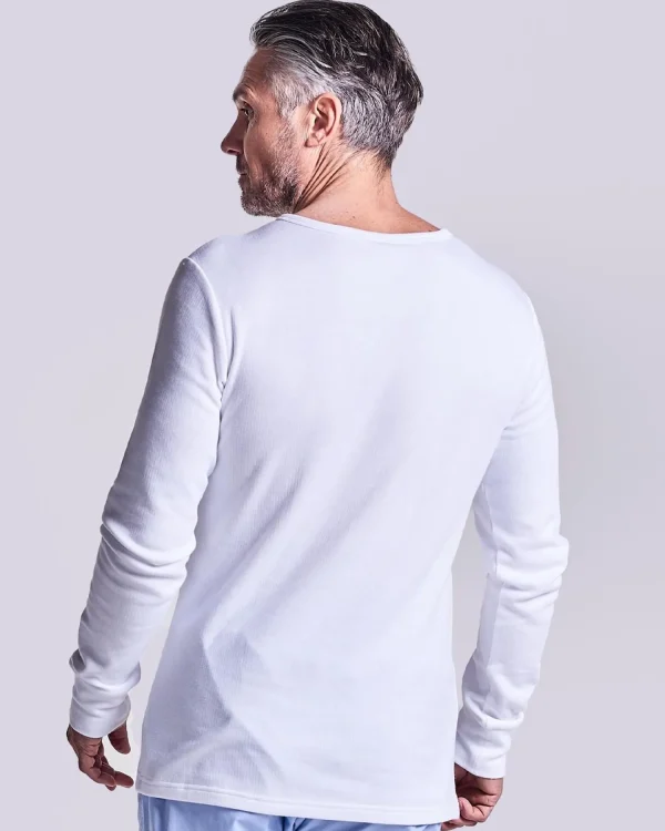 Men HJ Hall Mens Thermal Long Sleeve Top - White