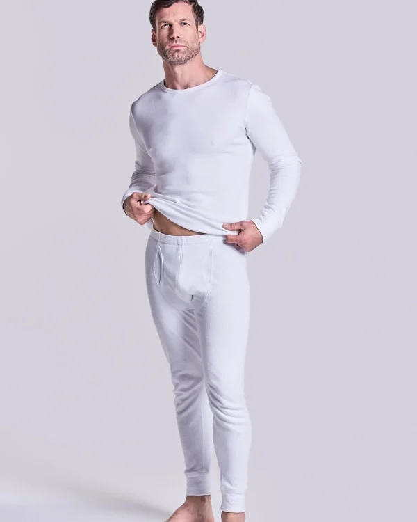 Men HJ Hall Mens Thermal Long Sleeve Top - White