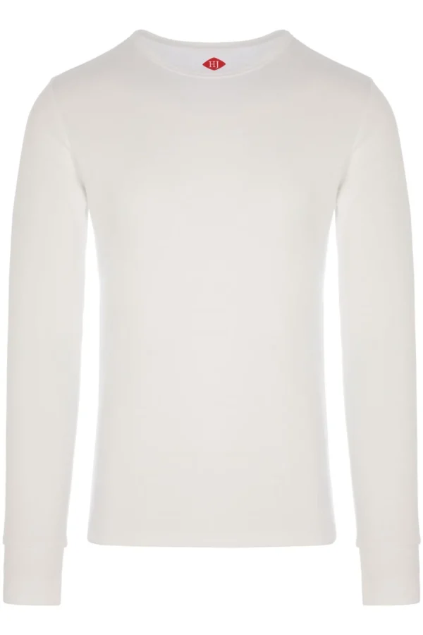 Men HJ Hall Mens Thermal Long Sleeve Top - White