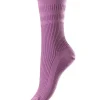 HJ Hall Socks | Womens Cotton Softop Socks - Violet