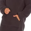 Men Huggable Borg Fleece Oversized Blanket Hoodie - Charcoal