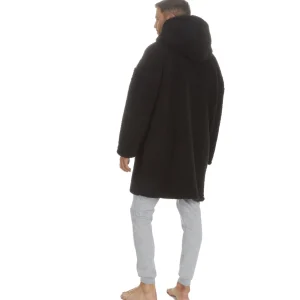 Men Huggable Borg Fleece Oversized Blanket Hoodie - Black