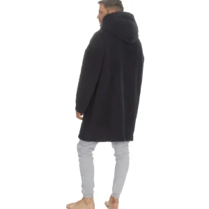 Men Huggable Borg Fleece Oversized Blanket Hoodie - Navy