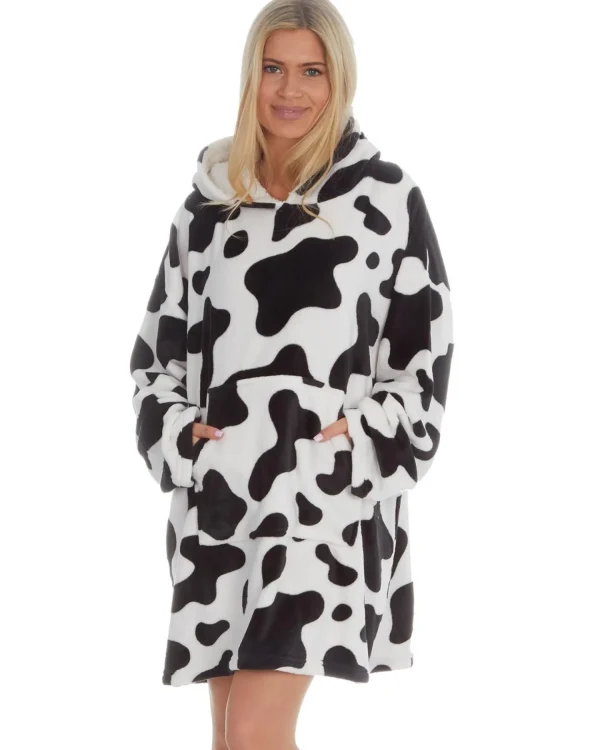 Huggable Loungewear | Cow Print Oversized Hoodie